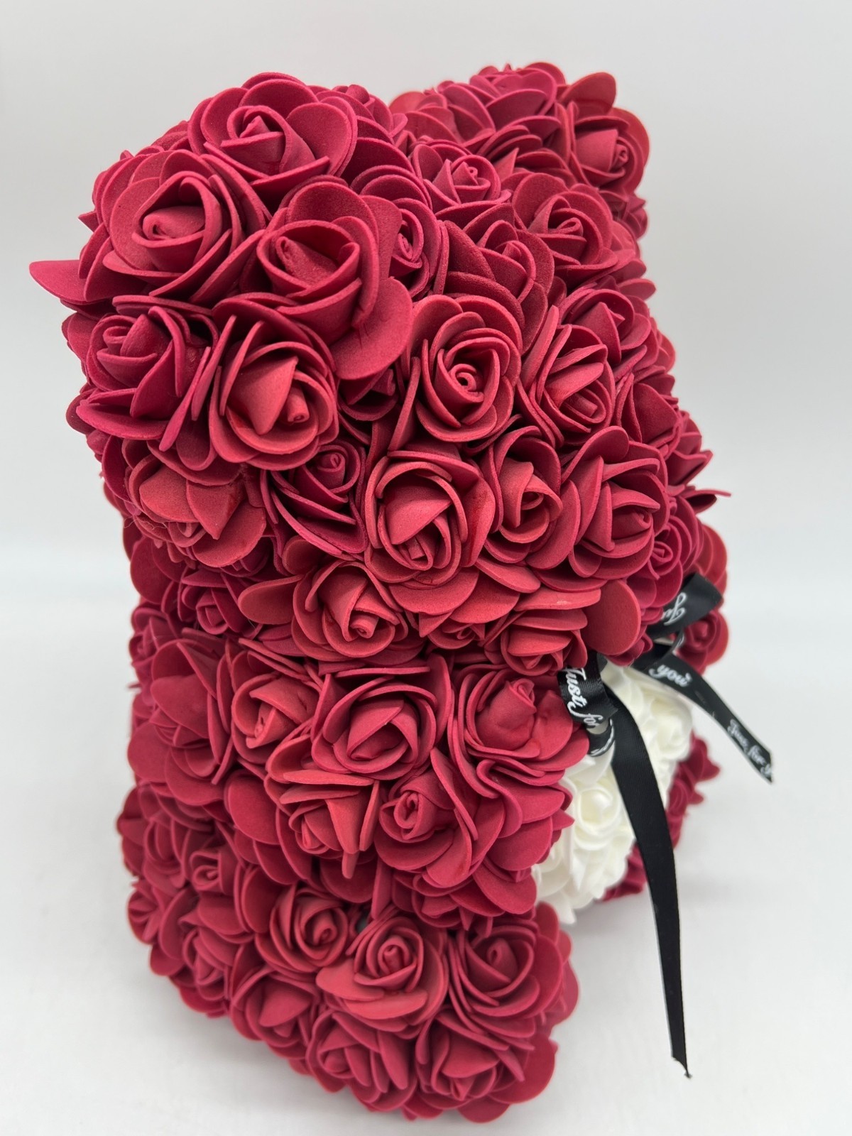 Just For You Faux Rose Flower Teddy Bear Gift