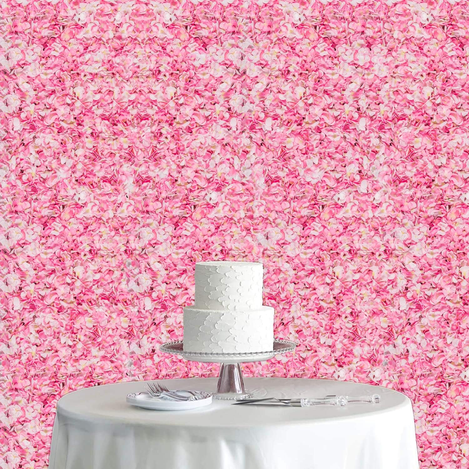Flower Wall Panel Set, U’Artliens Artificial Wall Flower Backdrop 24X16 Inch 3D