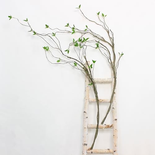 2 pcs 57 inch Bendable Artificial Branches with Green Leaves Vines Fake Green…