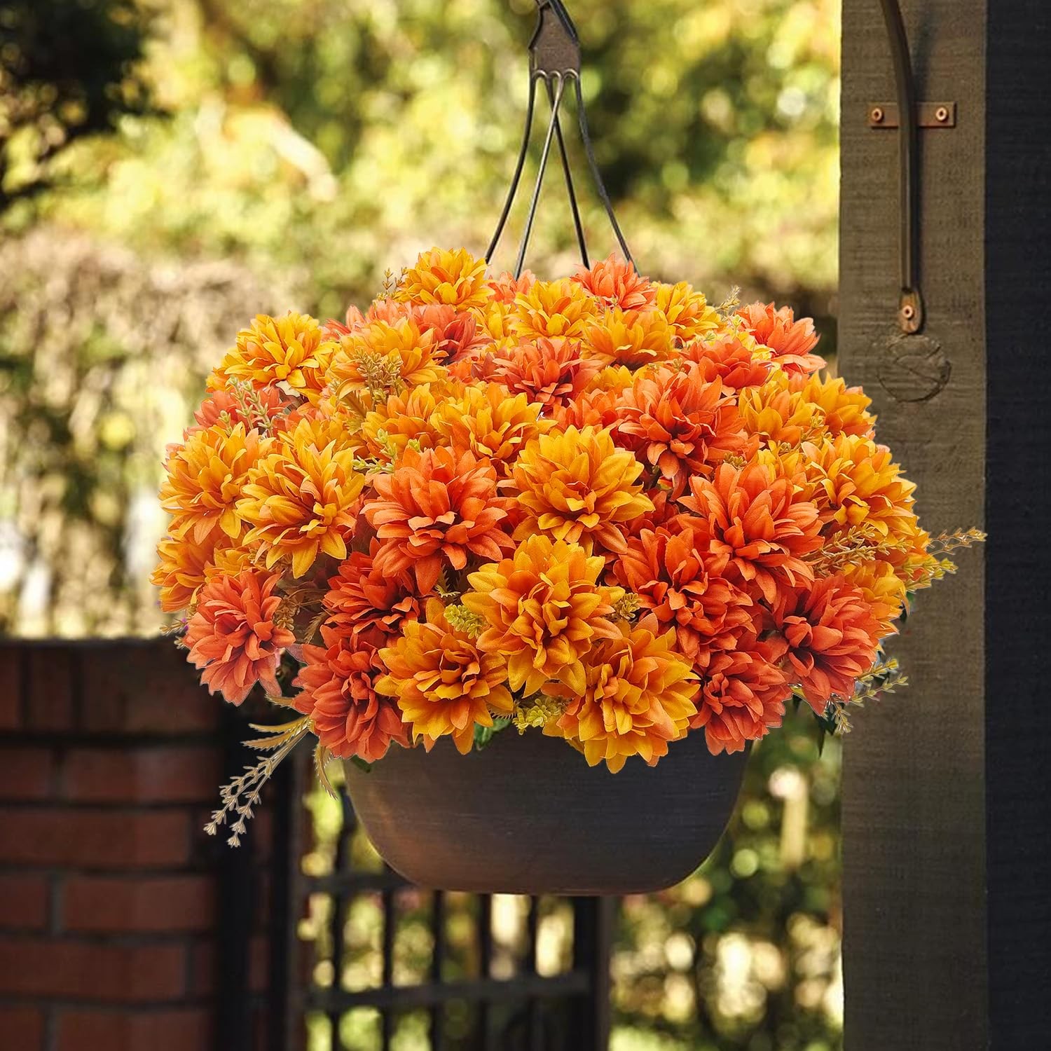 8 Bundles Fake Mums Artificial Fall Flowers Silk Chrysanthemums