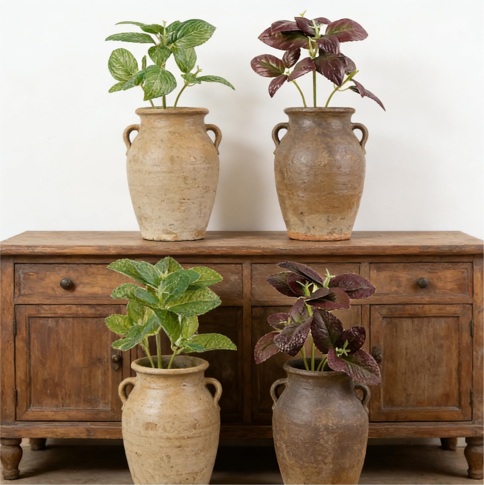 4Pcs Faux Greenery Plant Leaves Artificial Indoor Home Decoration for Coffee …
