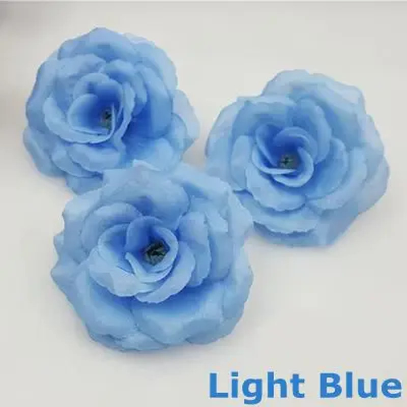 10pcs Dark Blue Silk Rose Flower Heads for DIY Weddings & Christmas Decor