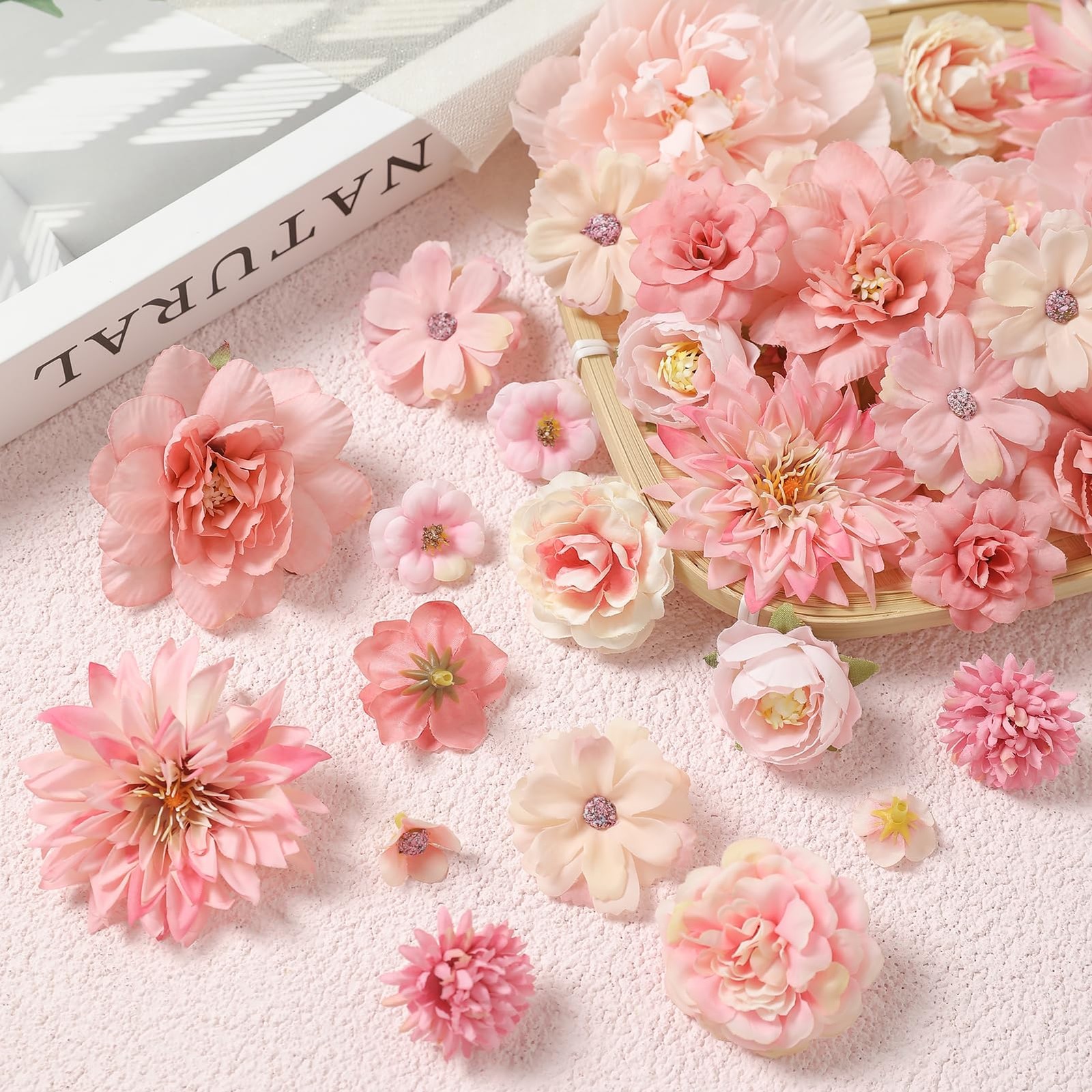 Artificial Silk Faux Roses Daisies Mini Floral Flower Heads Crafts Pink 7