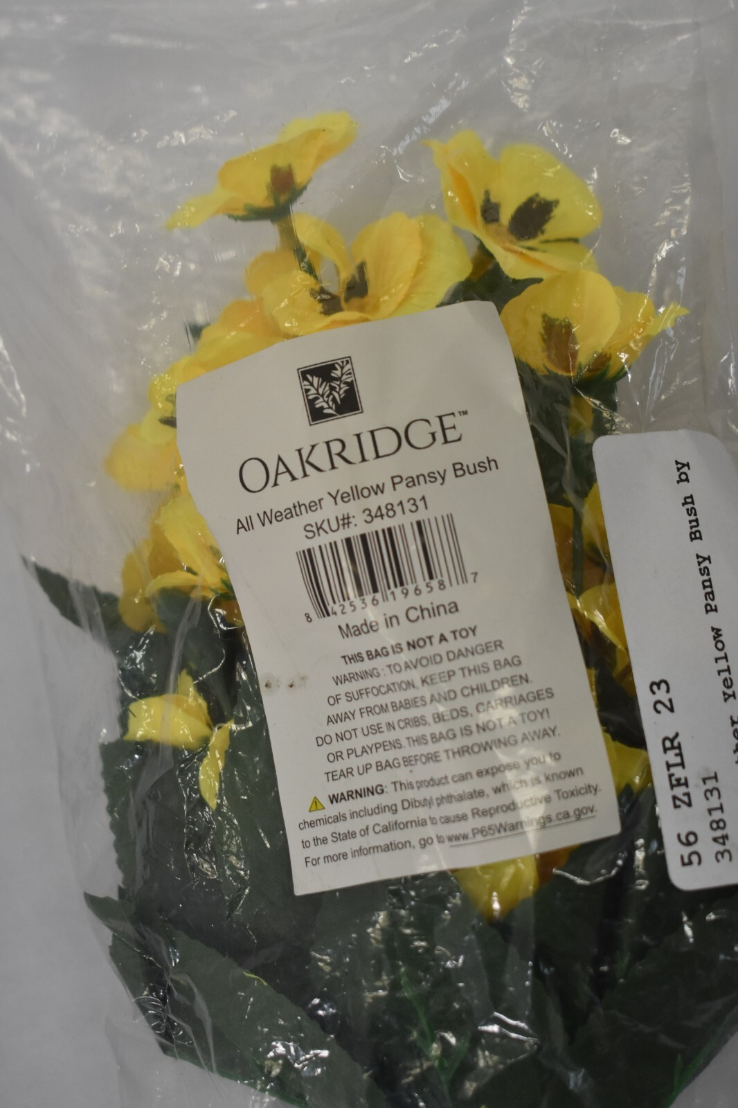Oakridge Faux Flower Decorative Silk Floral Decor All Weather Yellow Pansy Bush