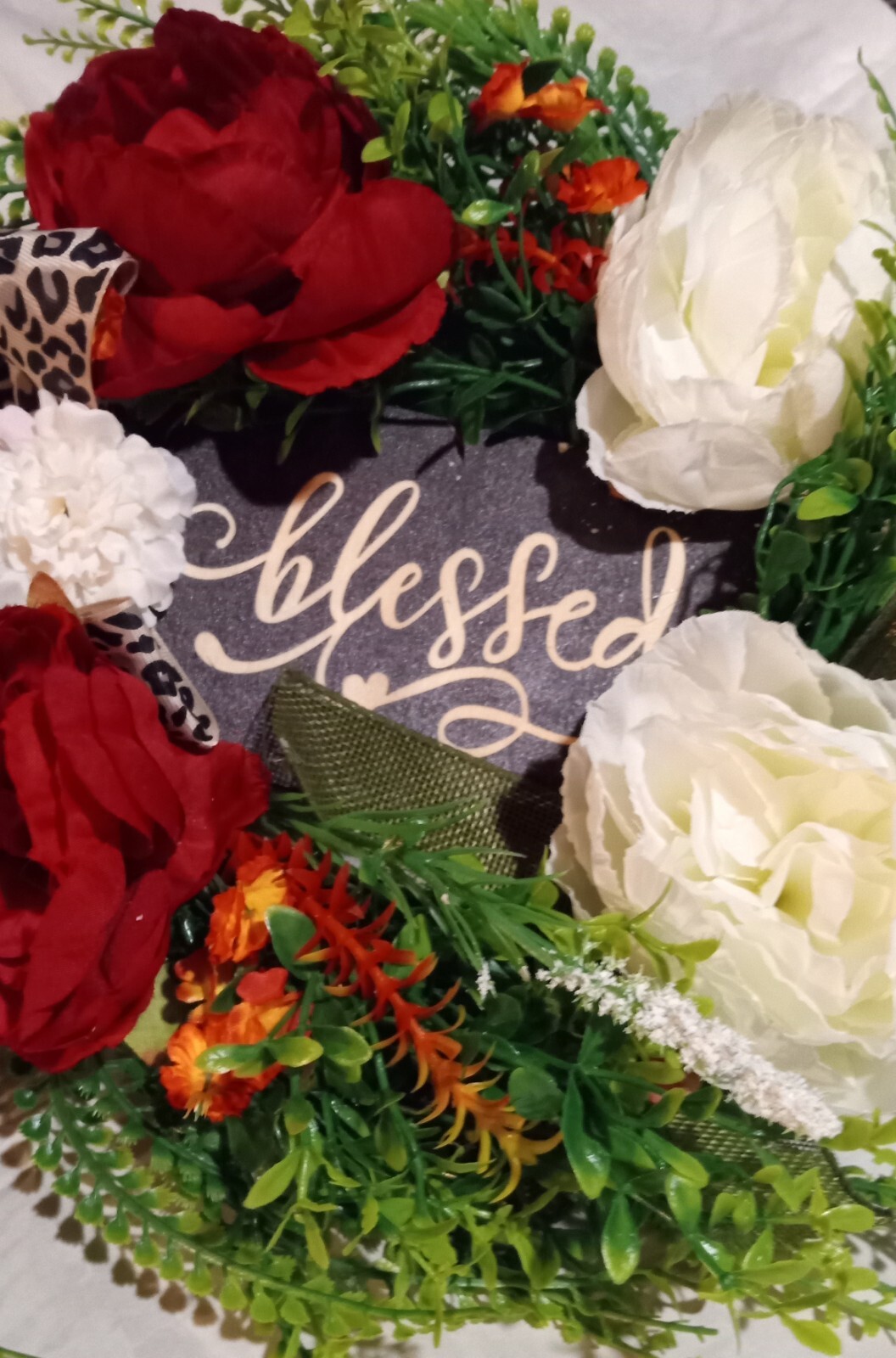 Blessed Wreath Year Round Wreath Cheetah-Wreath Everyday Wreath Font Door Wreath