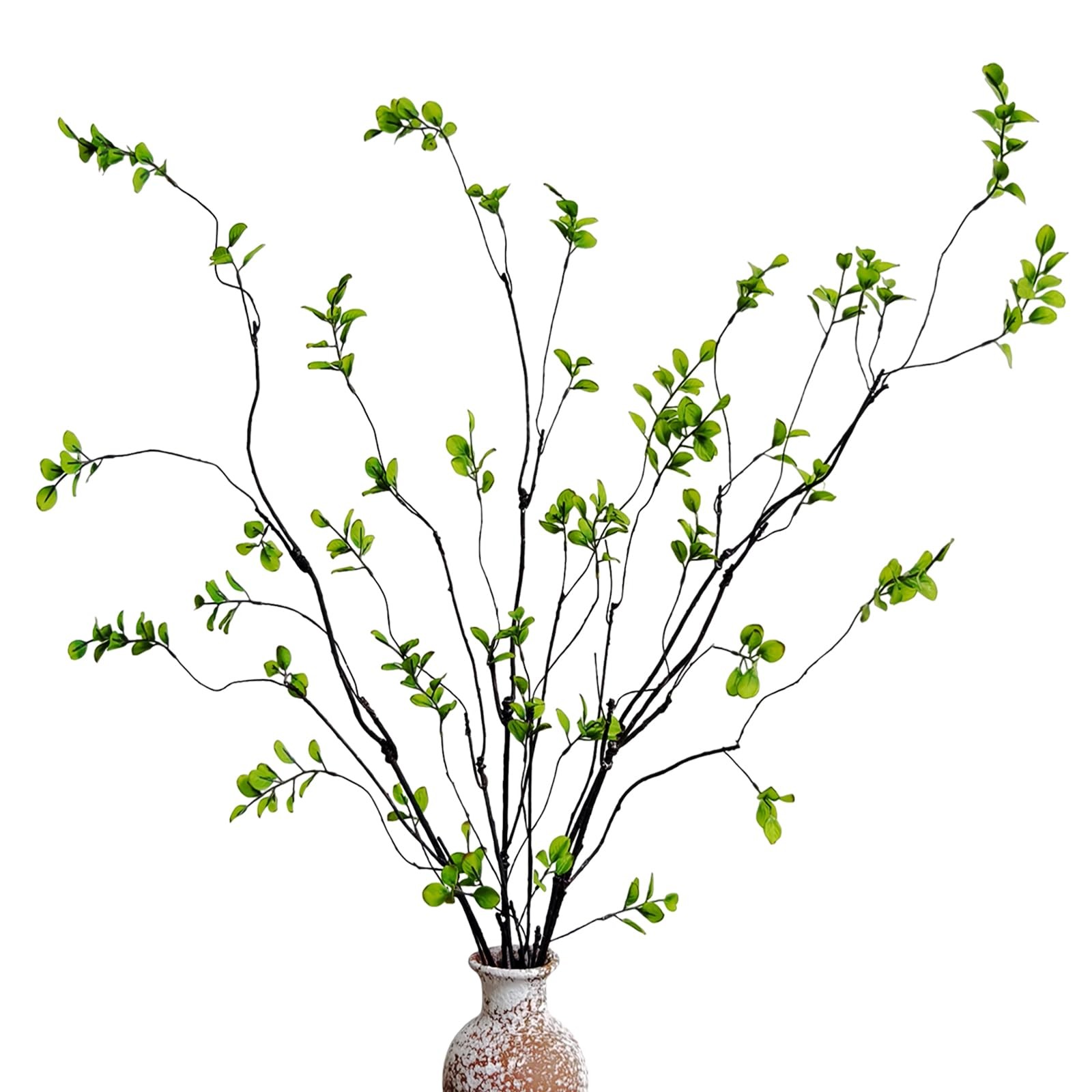 4 Pcs Artificial Ficus Branches Faux Eucalyptus Stems, 47.2 Inch Fake Greener…