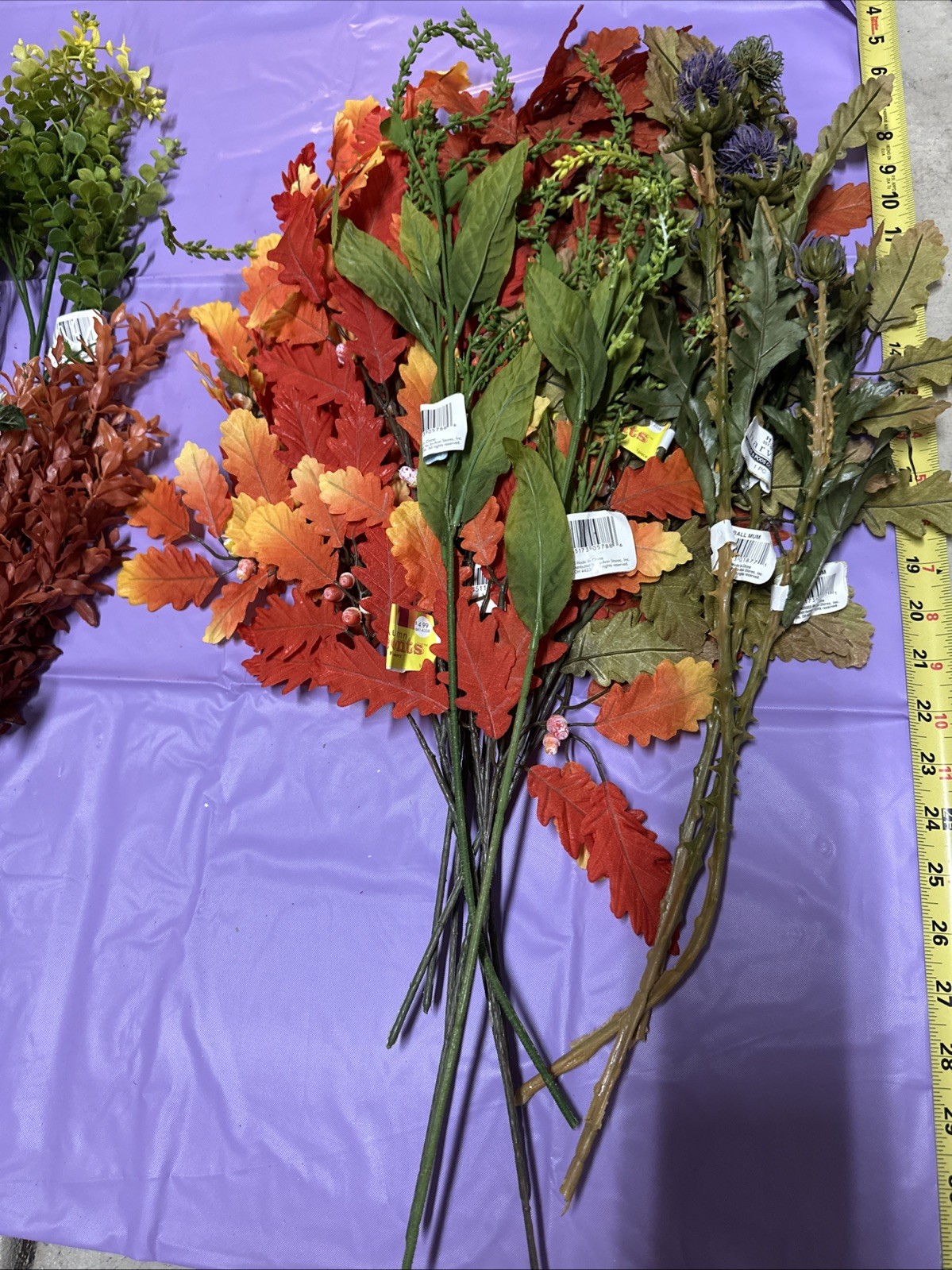 #A11 Lot 1 artificial flowers and leaves for decorations 3+ lbs