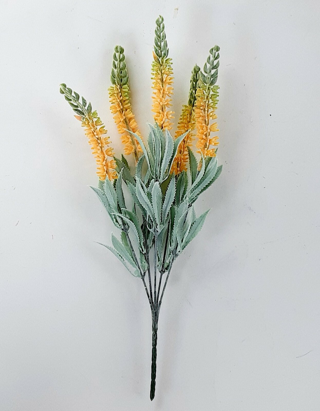 (2 pcs) Yellow Lavender 16″ Silk Flower Plastic Filler Spray Floral Arrangement