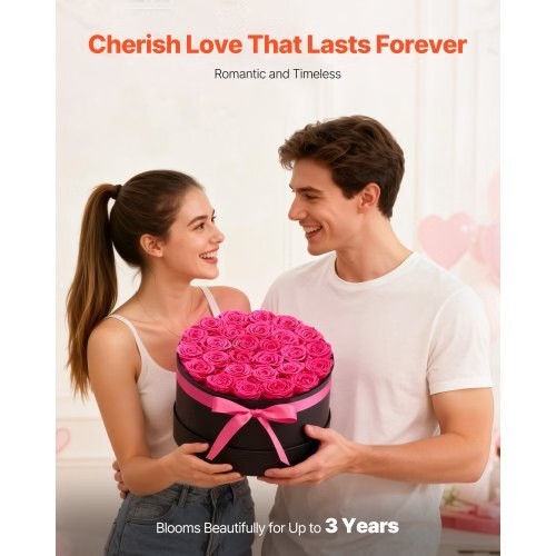 Forever Flowers, 27 Preserved Roses in a Box, Eternal Flowers Immortal Bouquet