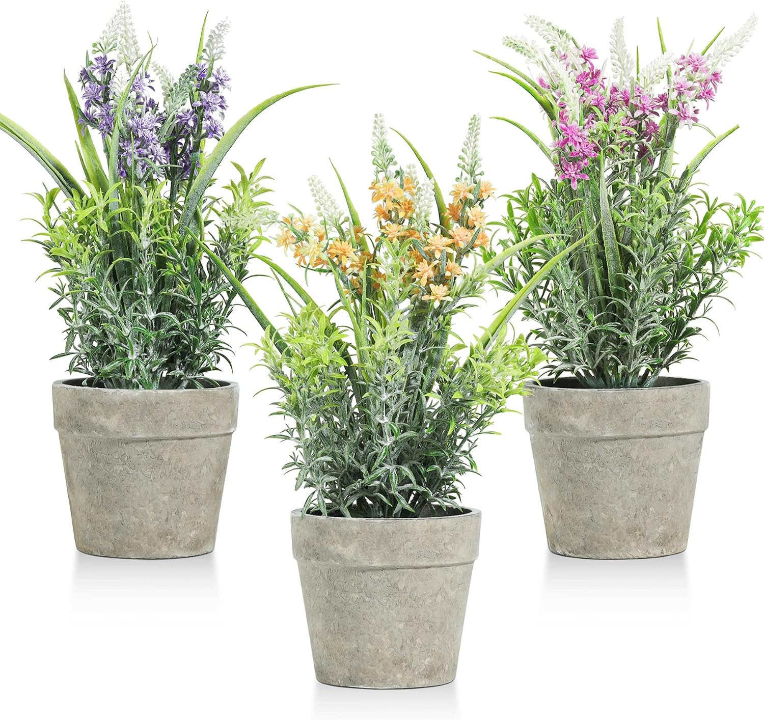 12″ Artificial Lavender Potted Plant Set of 3 – Perfect for Home & Wedding Decor