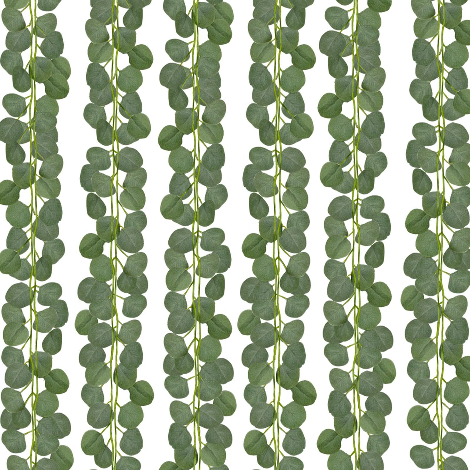 6 Pcs 7FT Artificial Eucalyptus Leaves Greenery Garland for Wedding Wall Decor