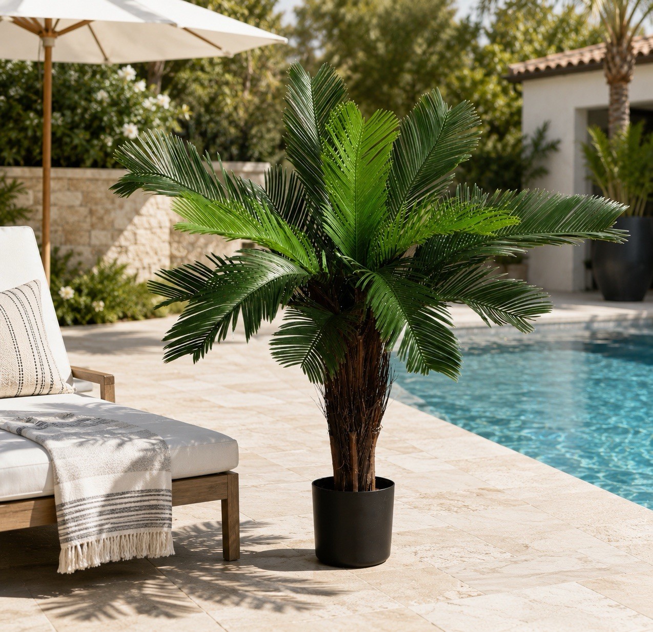 3’ UV Cycas Artificial Palm Tree UV Indoor/Outdoor Home Decor.