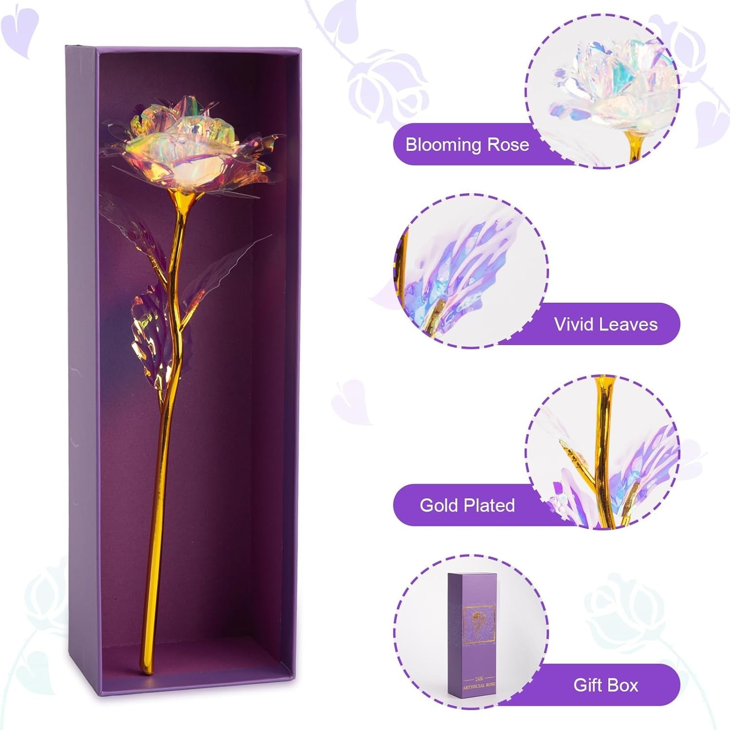 Galaxy Rose Flower Gift for Mother’s Day Birthday Anniversary Wedding