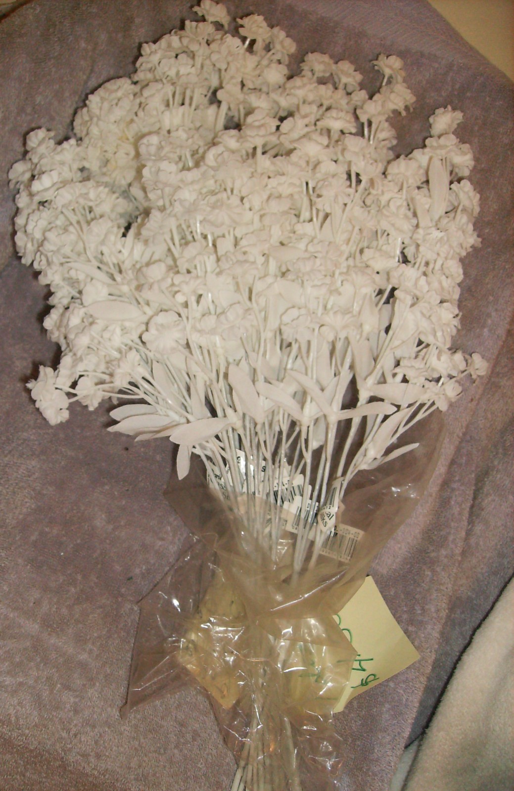 1 DOZEN WHITE GYPSO SPRAYS WASHABLE SILK 12 PC DARCE NEW IN PACKAGE