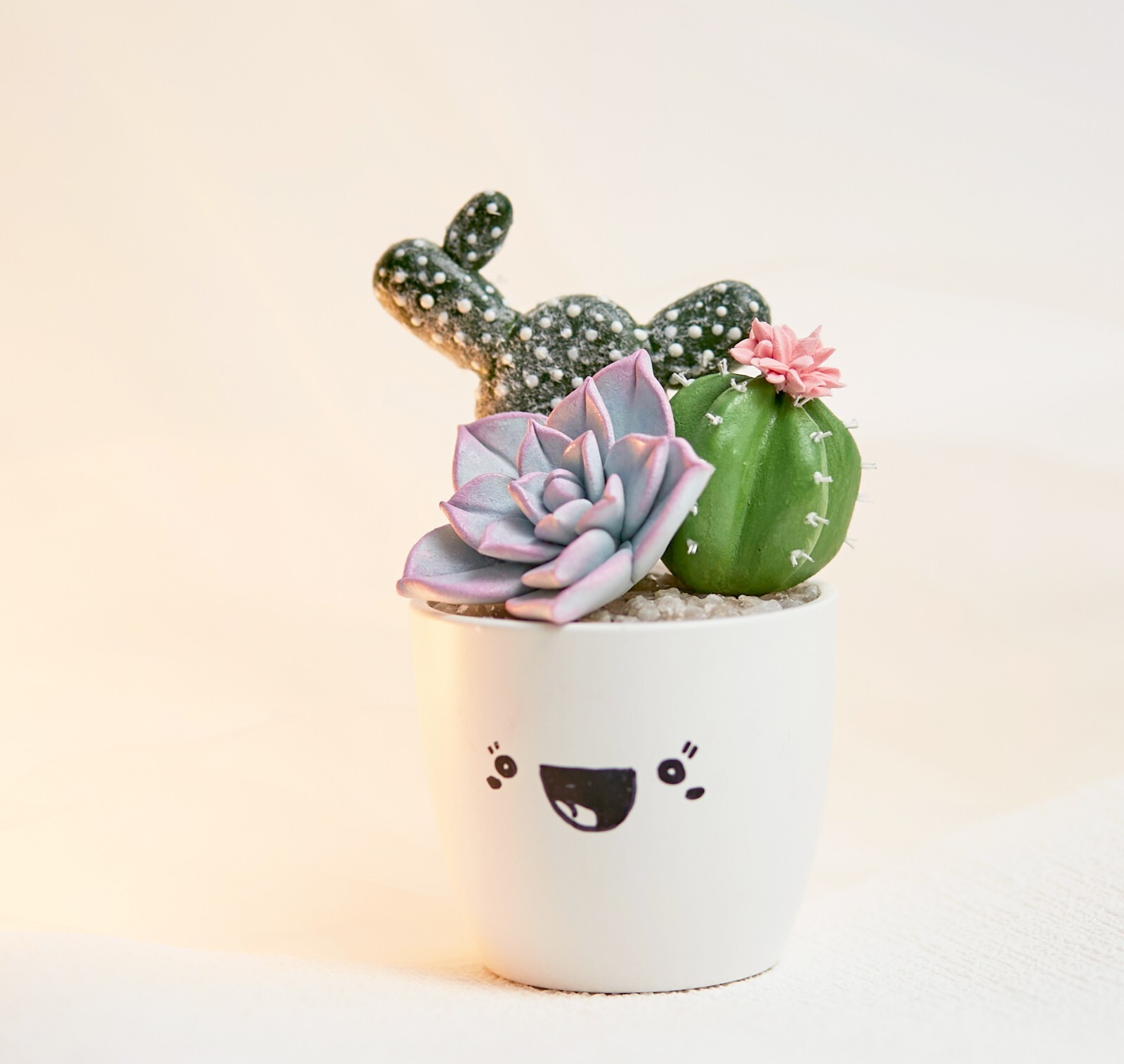 Artificial succulent garden decor – Realistic plants arrangement – Polymer clay