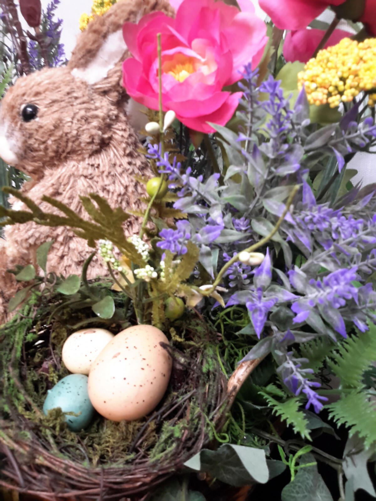 Flower Arrangement Spring Summer Table Centerpiece Easter Bunny Decor Mother Day
