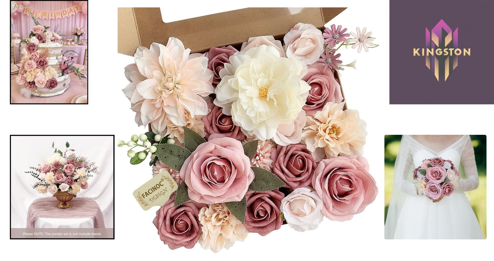 Luxurious Dusty Pink Silk Flowers for DIY Weddings and Party Centerpieces