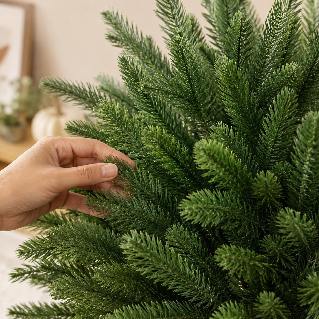 12 Bundles Artificial Pine Branches, Faux Christmas Cedar Greenery Stems