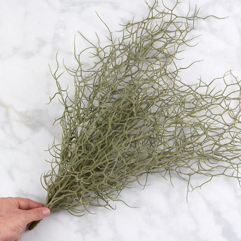 23″ Flocked Faux Grass Floral Bush for Indoor Decor