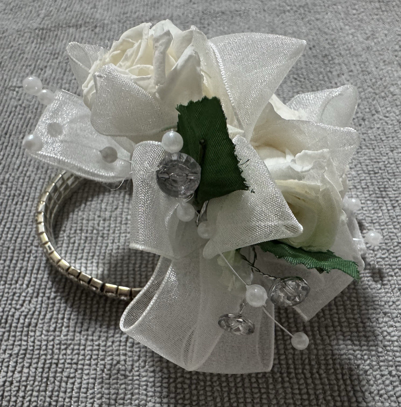 Verdissimo’s Corsage -Wristlet: Prom Bride Bridesmaid | 5 Preserved Baby Roses!