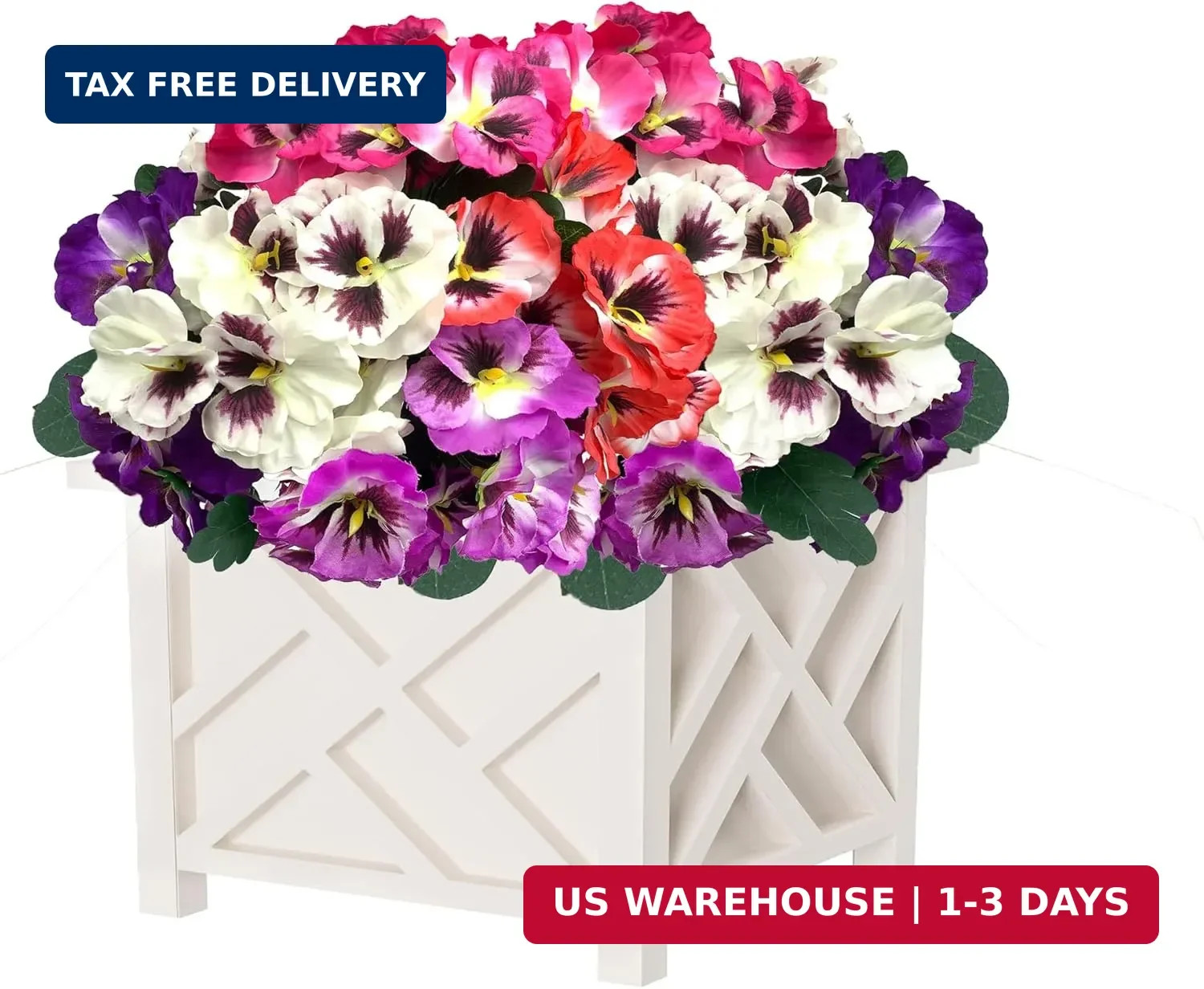 Artificial Flowers for Outdoors,10 Bundles UV Resistant Fake Silk Pansy Flowers,