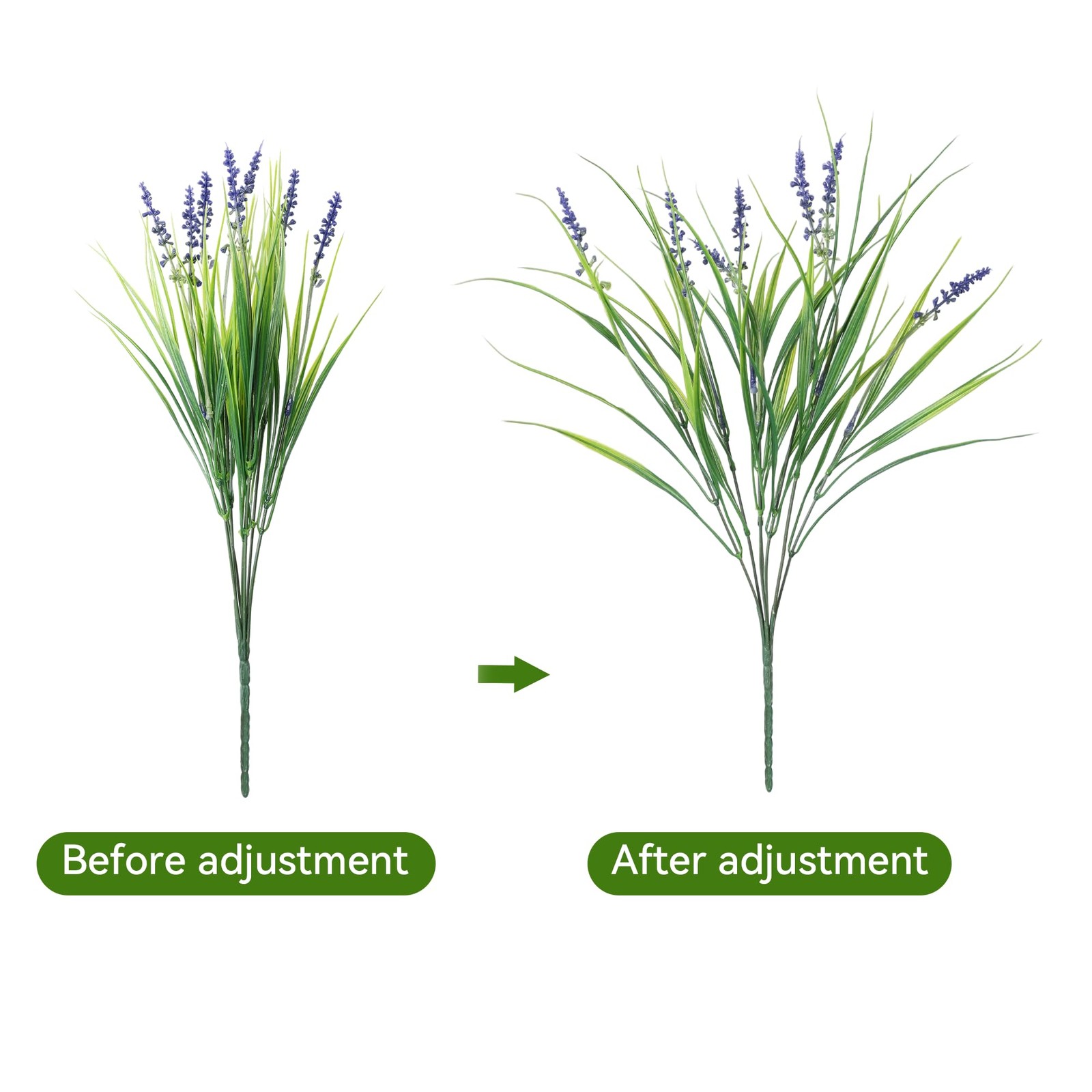 20PCS Artificial Plants Fake Flowers Monkey Grass for Outdoors,UV Resistant R…