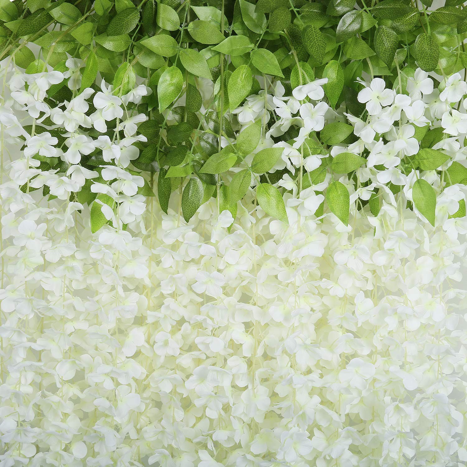 24 Pack (Total 86.4 Feet) Artificial Fake Wisteria Vine Rattan Hanging Garlan…