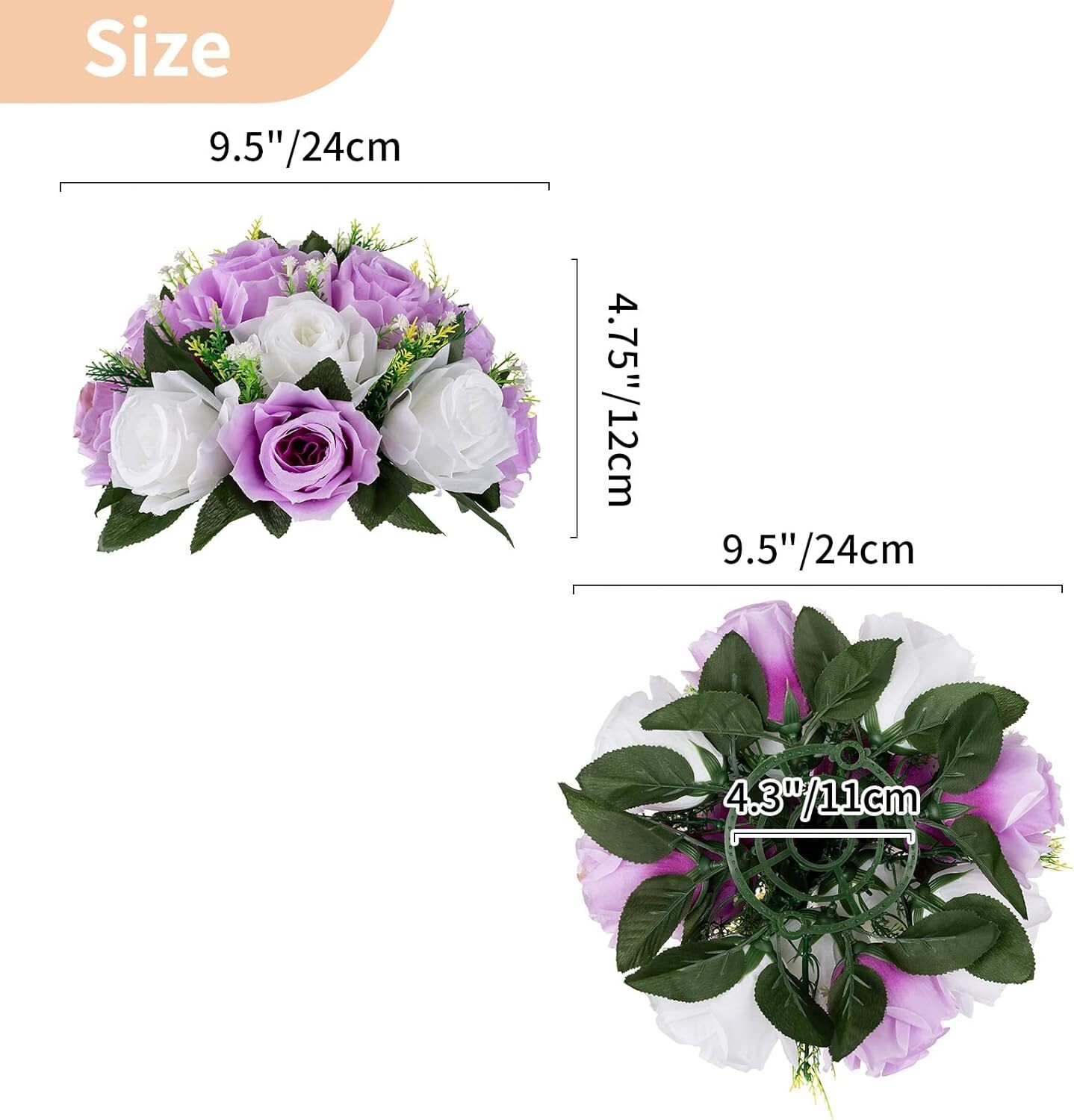 Nuptic flower balls for centerpieces lavender and white 6 count