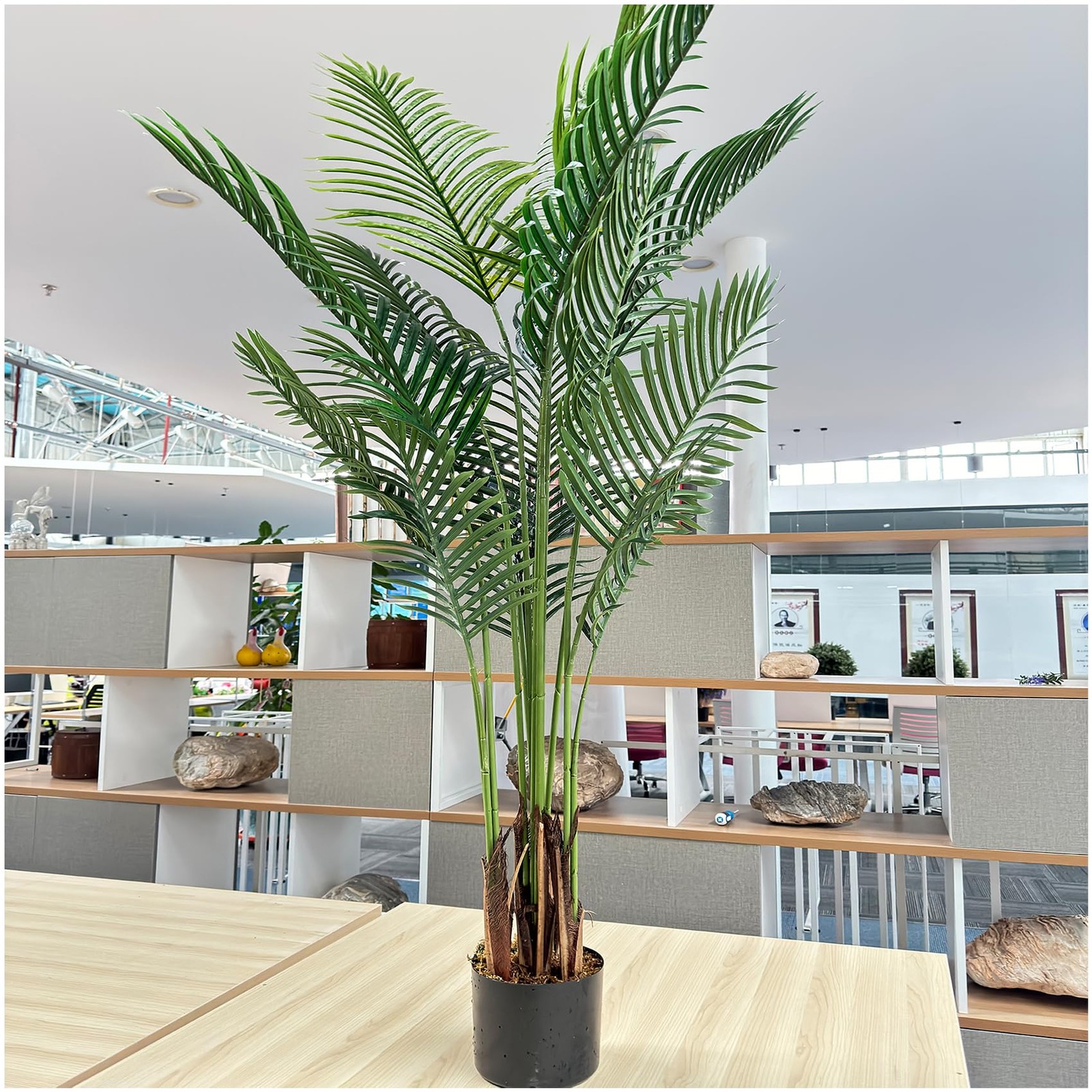 Best 6ft Tall Artificial Areca Palm Trees Set of 2 19-Trunk Real Touch Fake with