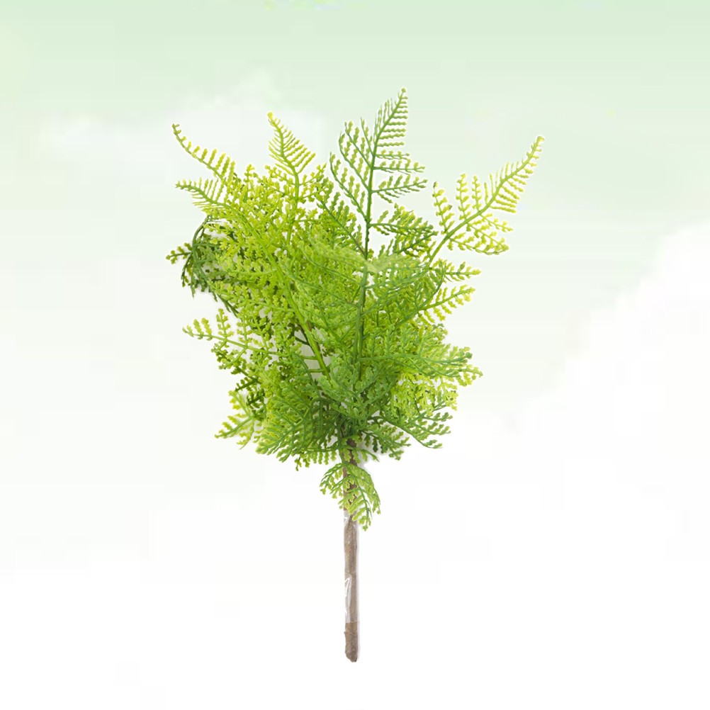 2Pcs Fake Fern Plant Light Green for Rustic Event Decor Tabletop Wall Display