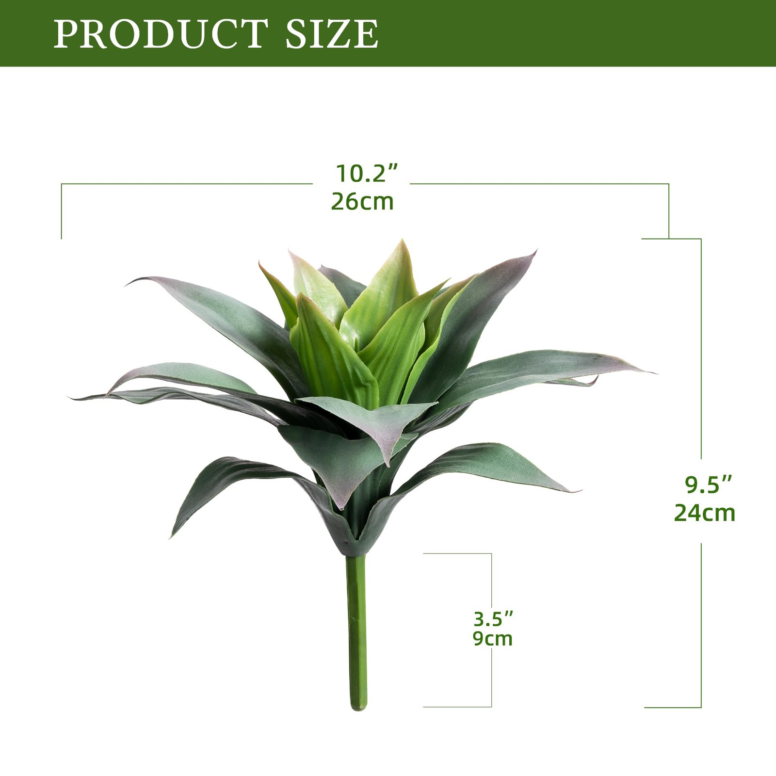 Artificial Agave Plant Outdoor Realistic Fake Succulent 2PC Green