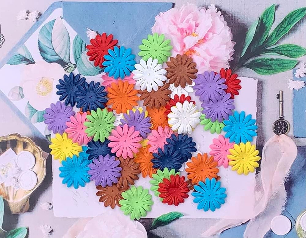 Artificial Flowers 100 Pcs Handmade Mulberry Paper Daisy Petals 40X40Mm Mulberry