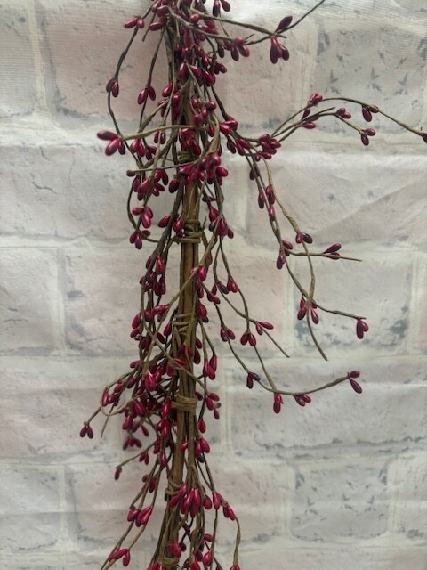 Pip Berry Garland Burgundy 4′ FULL BEAUTIFUL BERRIES