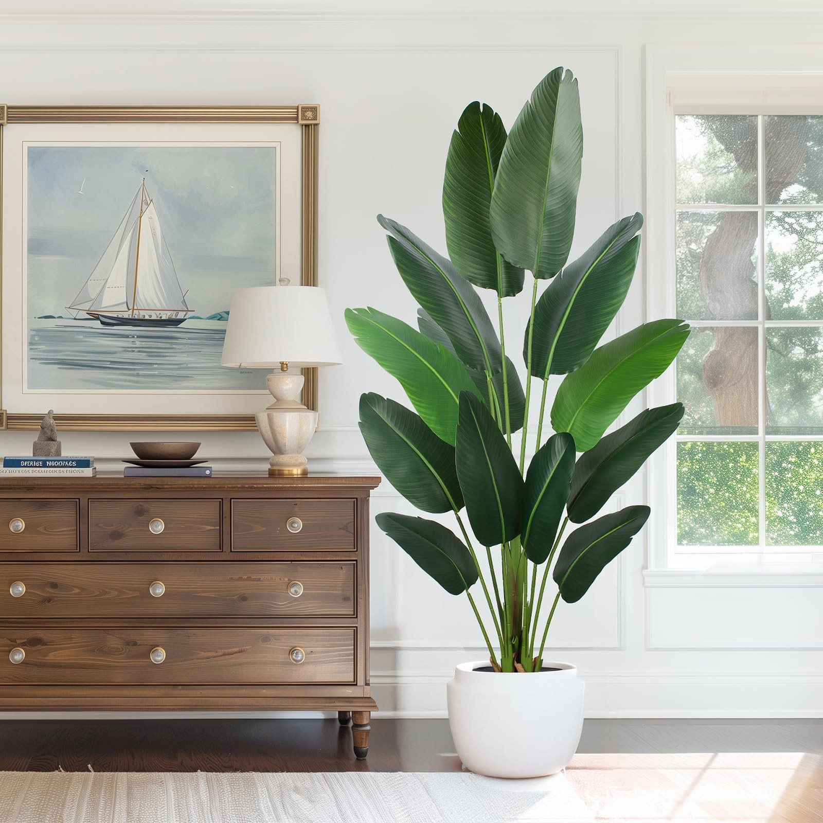 Artificial Bird of Paradise Plant 6 Ft Tall Fake Banana Leaf Plant for Indoor…