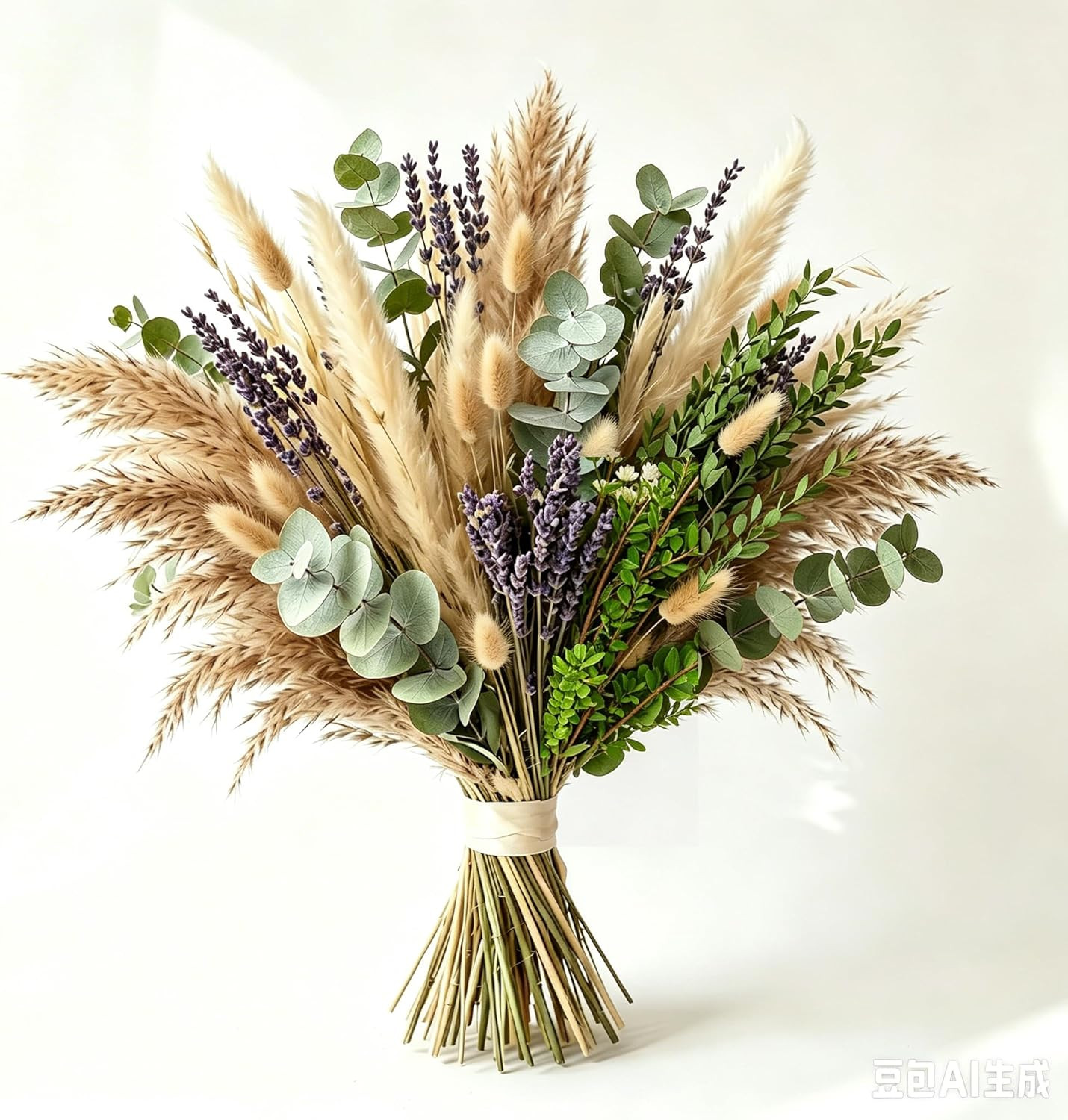 Dried Pampas Grass Bouquet Dried Flowers Eucalyptus Stem for Wedding Decor | Ide