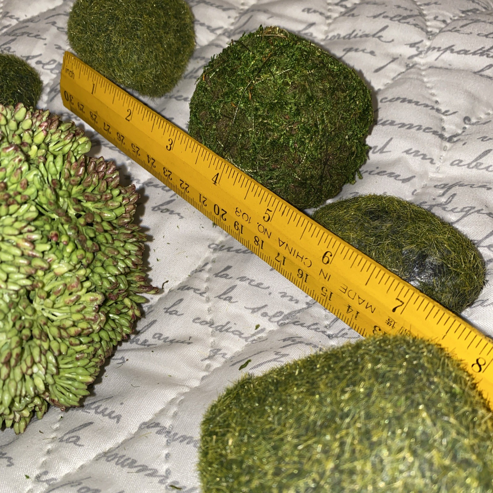 Faux Moss Covered Rocks Stones Balls Display Fairy Garden Greenery