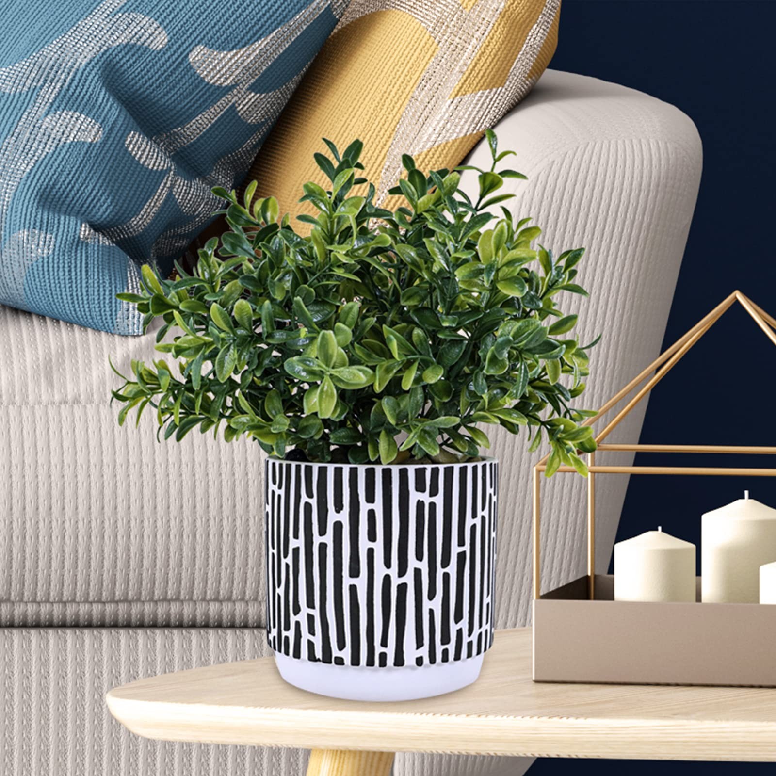 Best Winlyn 3-Pack Artificial Potted Plants – Faux Eucalyptus, Rosemary, Boxwood