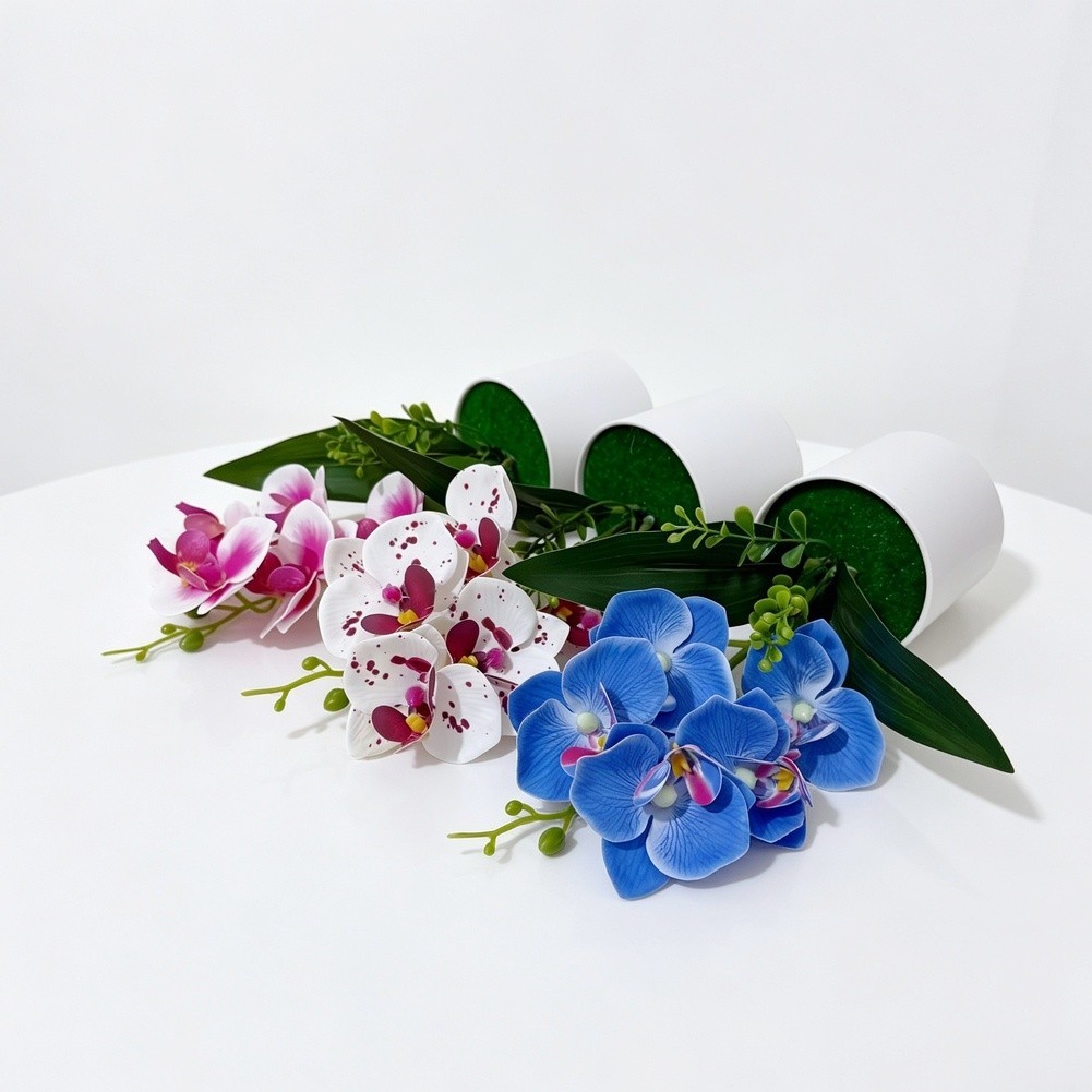 Modern Artificial Phalaenopsis Orchid Plant for Contemporary Decor 38cm