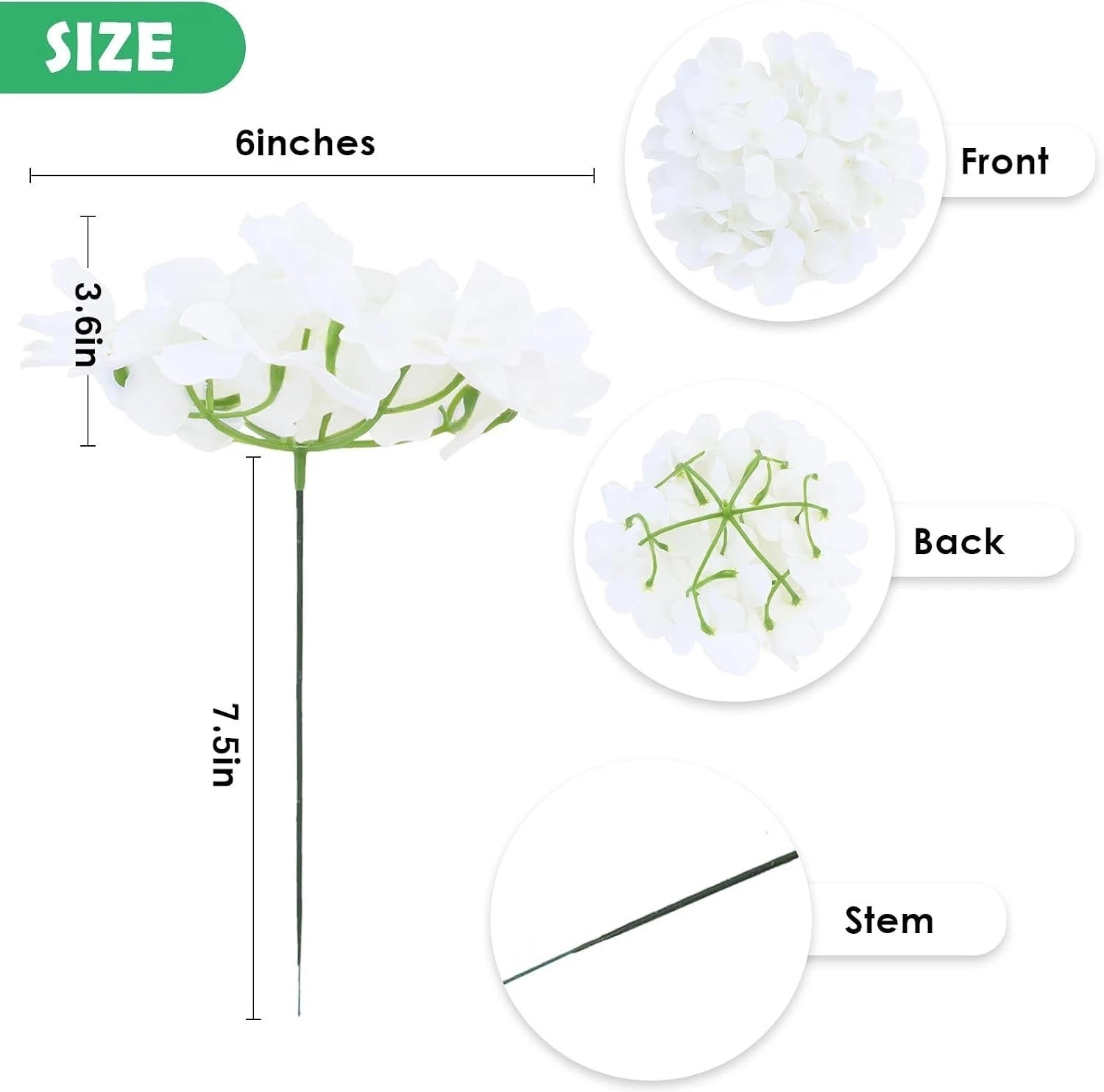 65pcs White Flowers Hydrangea Artificial Flowers Bulk Ivory White Fake Flower…