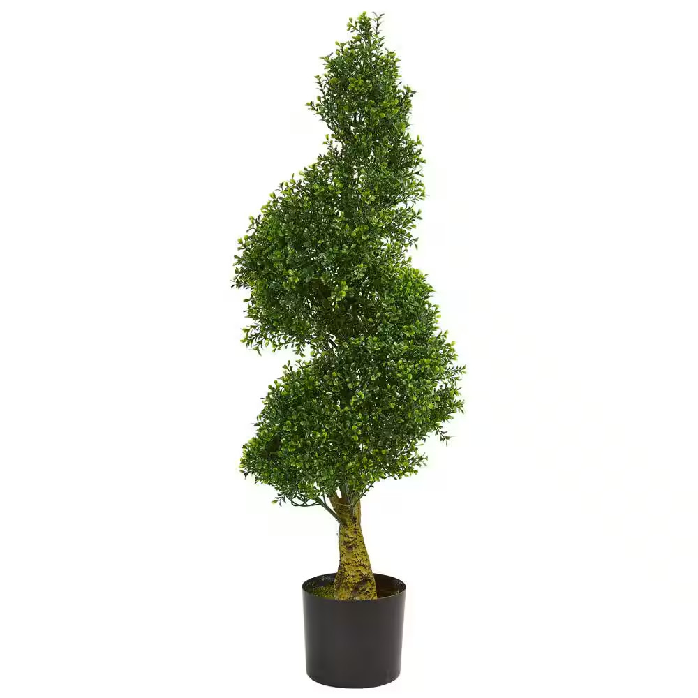 4 Ft. UV Resistant Indoor/Outdoor Spiral Boxwood Artificial Tree