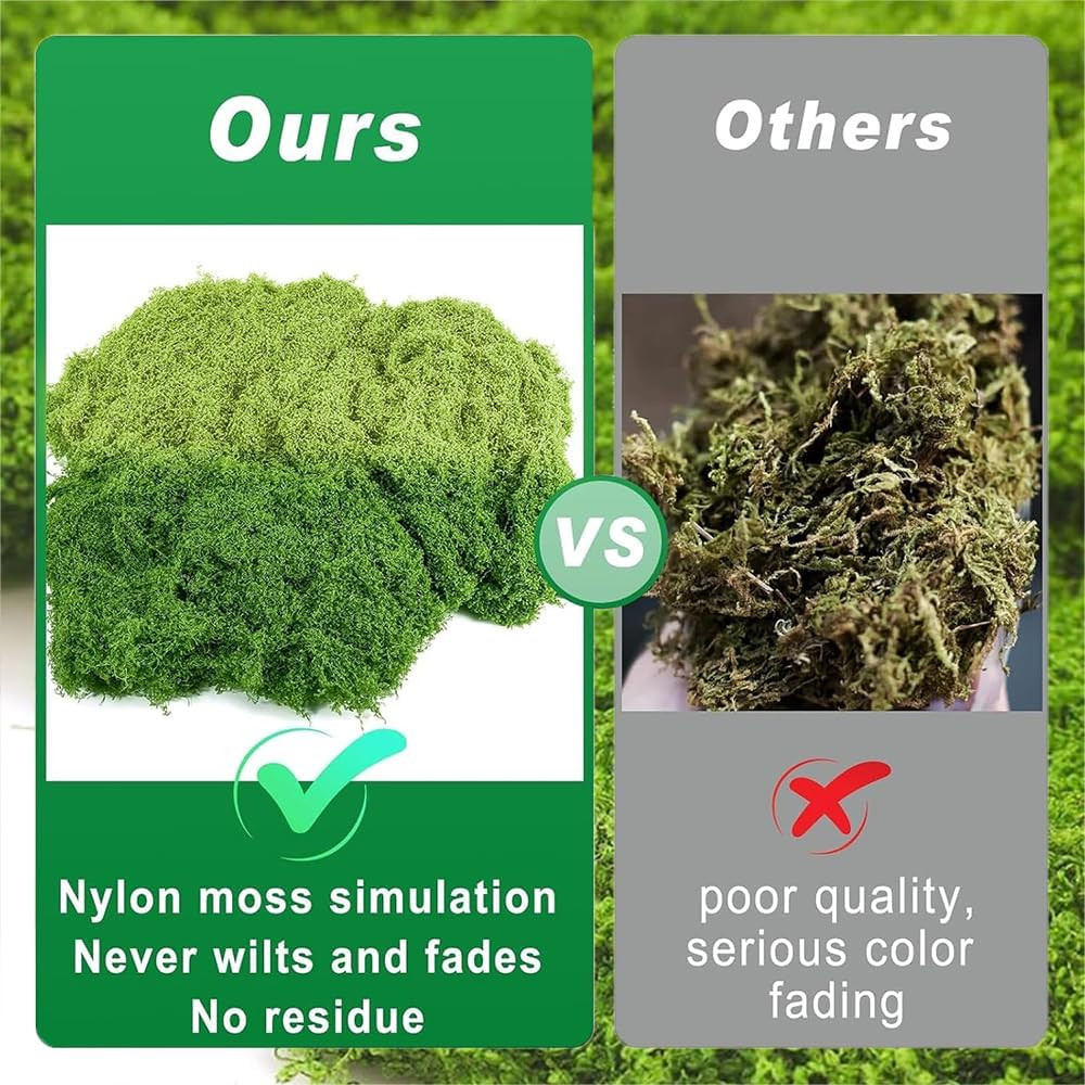 3.5Oz Fake Moss, Fake Green Moss for Potted Plants, Artificial Moss for Crafts,