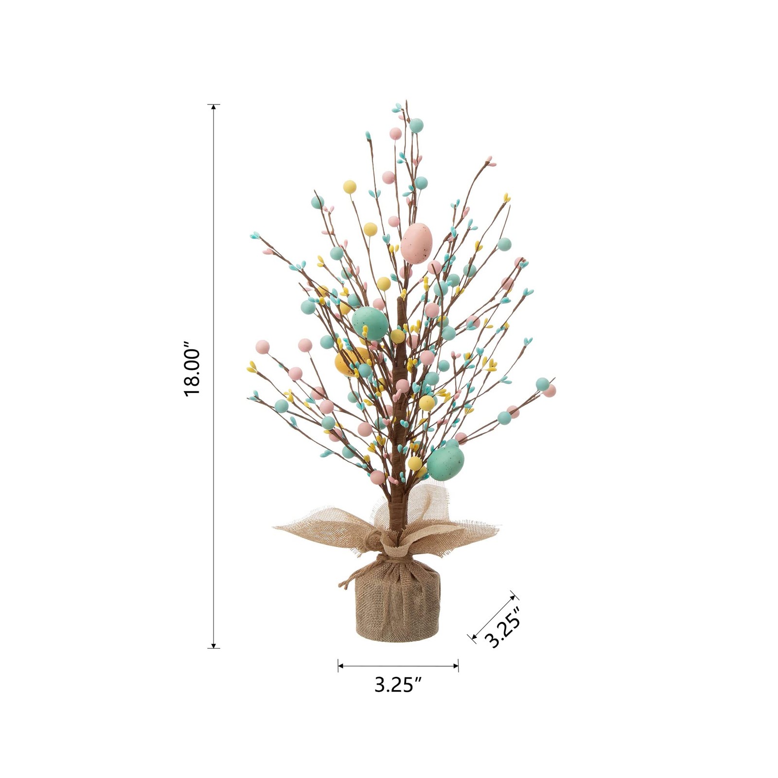 Easter Eggs Table Tree With Burlap Base Spring Party Supplies Decor 18″