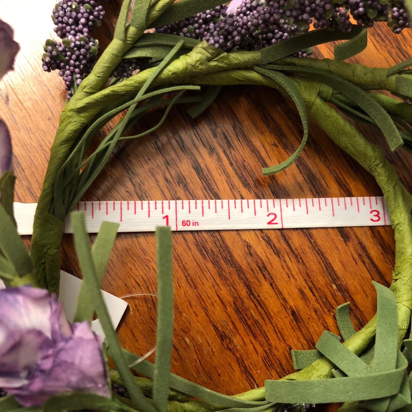 Small Farmhouse Lavender Larksur with Greenery Candle Ring 3″ Opening