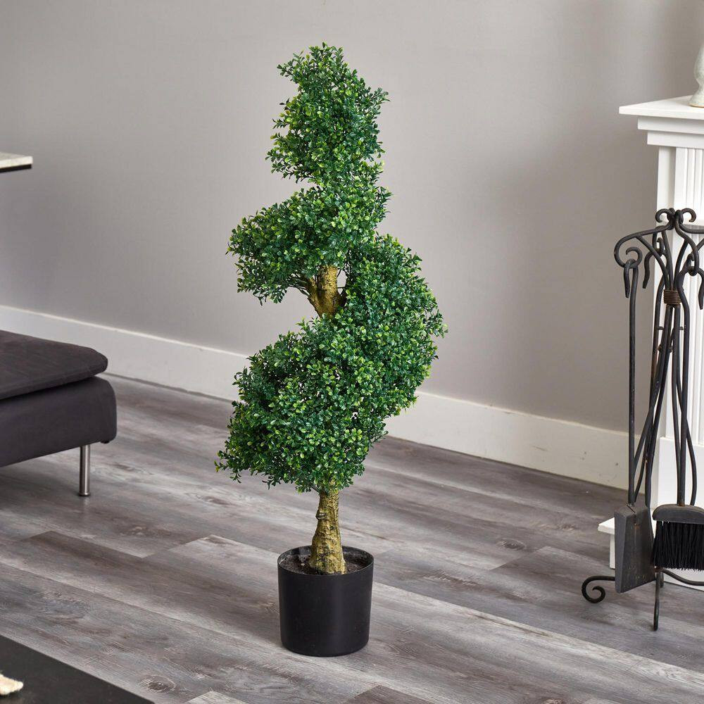 4 Ft. UV Resistant Indoor/Outdoor Spiral Boxwood Artificial Tree