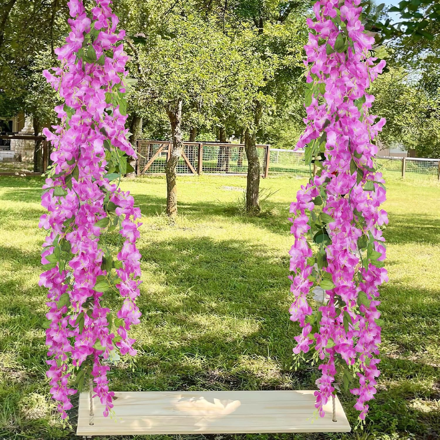2 Pcs Wisteria Hanging Flowers Wisteria Flowers Vine Garland Wedding Arch Decora
