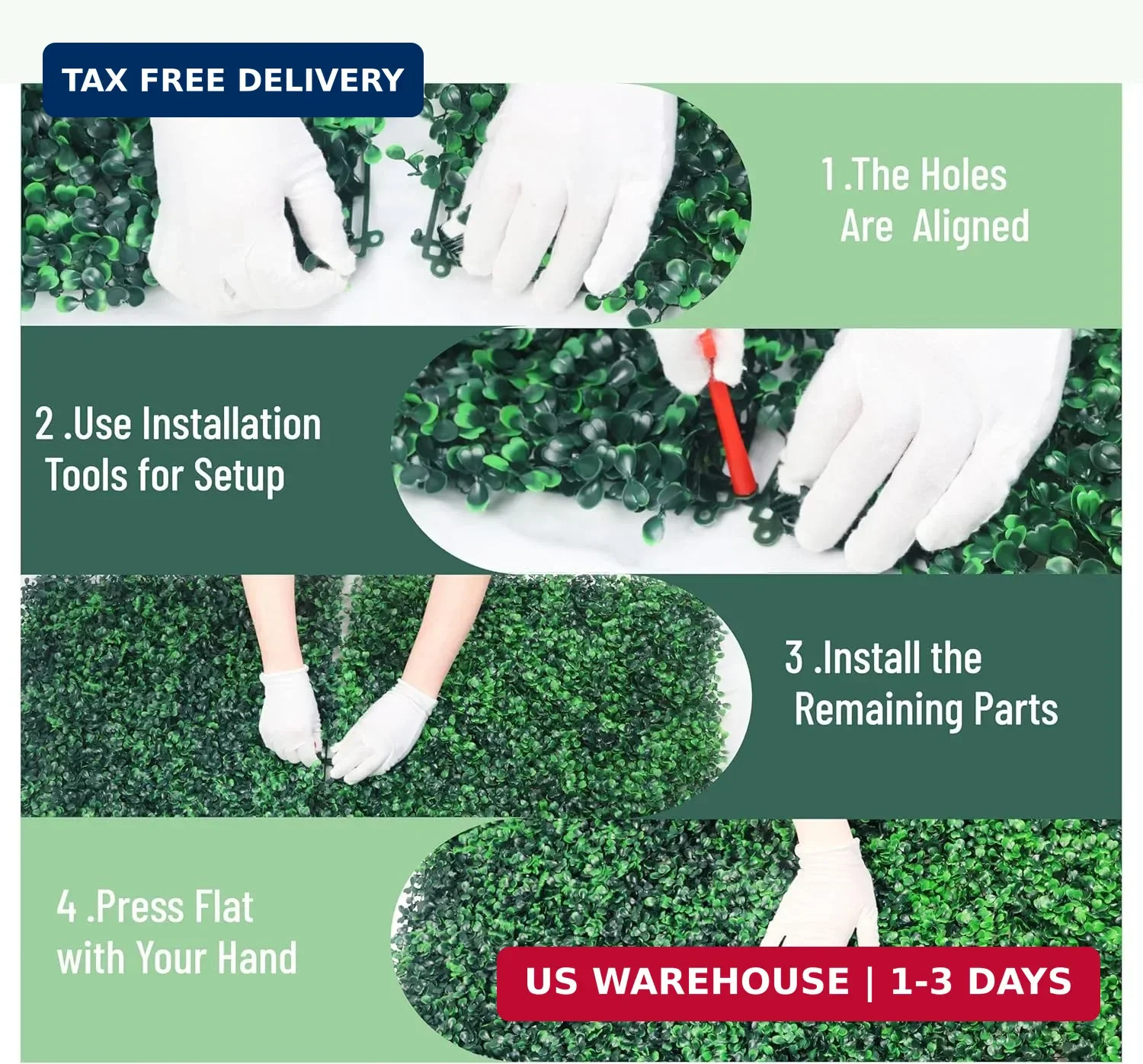 12Pcs 20″x20″ Artificial Boxwood Outdoor Plant Panel Greenery Walls Screen