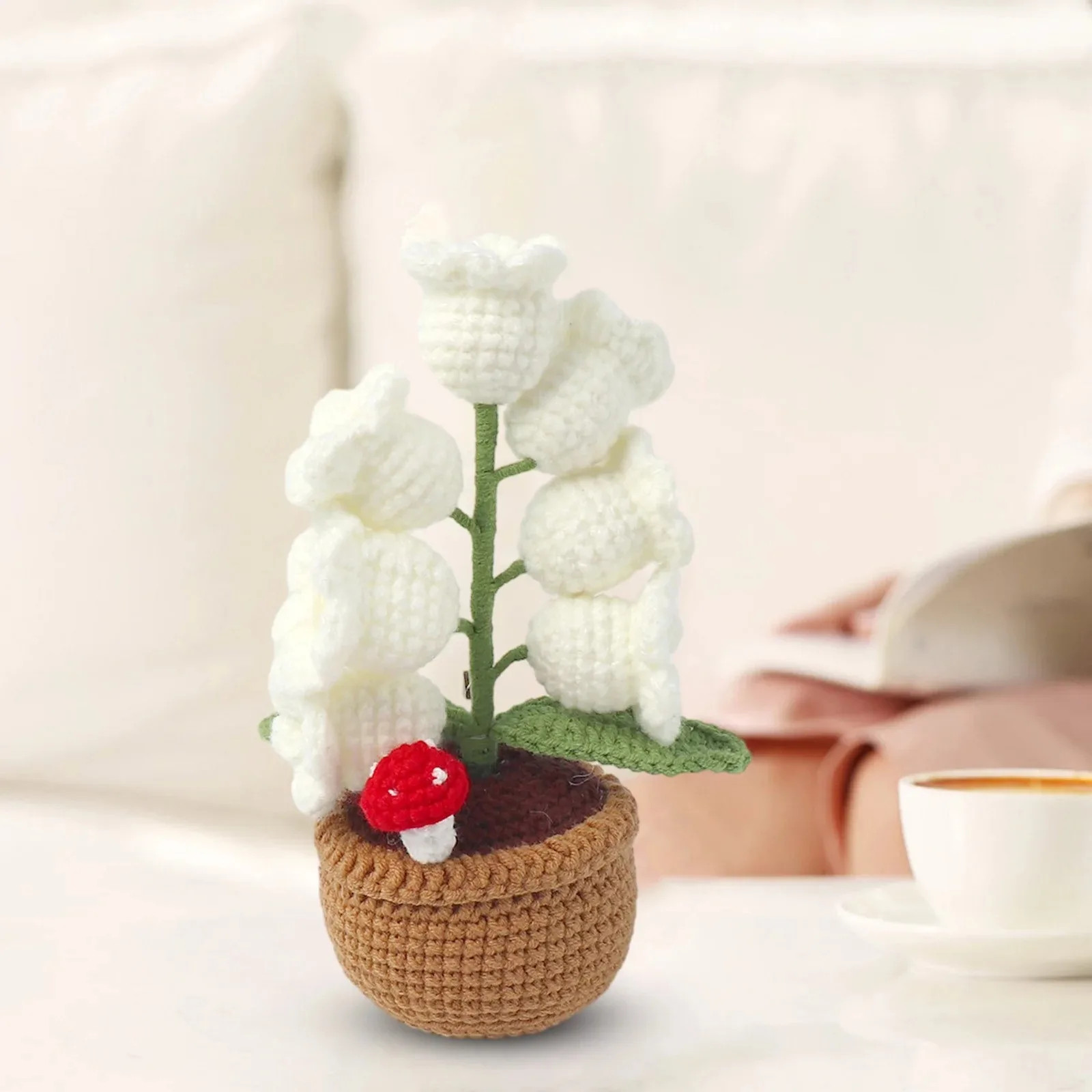 LED Crochet Lily of the Valley Flower Pot Mother’s Day Gift