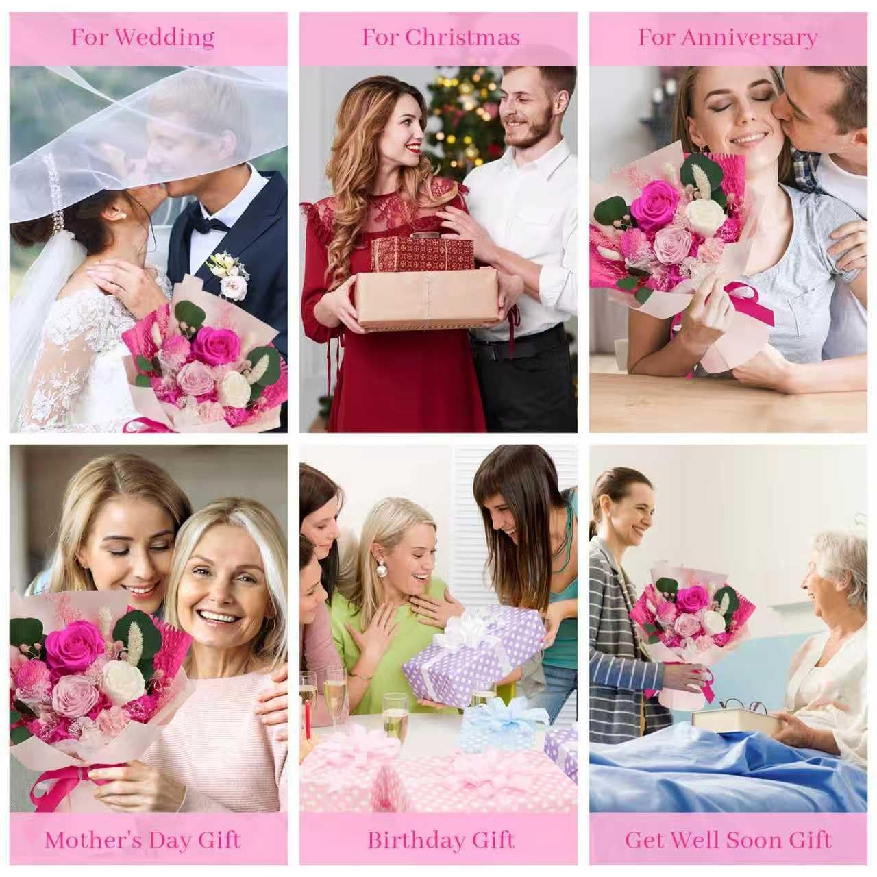 Preserved Flowers Bouquet – Birthday Gifts for Women, Real Flowers for Delive…
