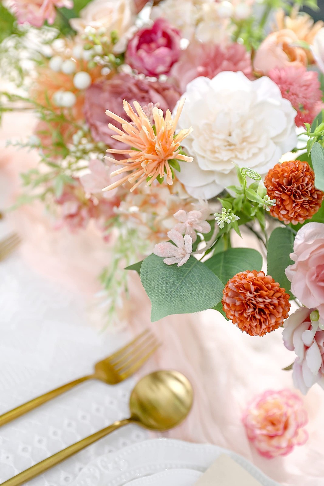 Artificial Flowers Combo Set Fake Flower Leaf with Stems for DIY Wedding Bouq…