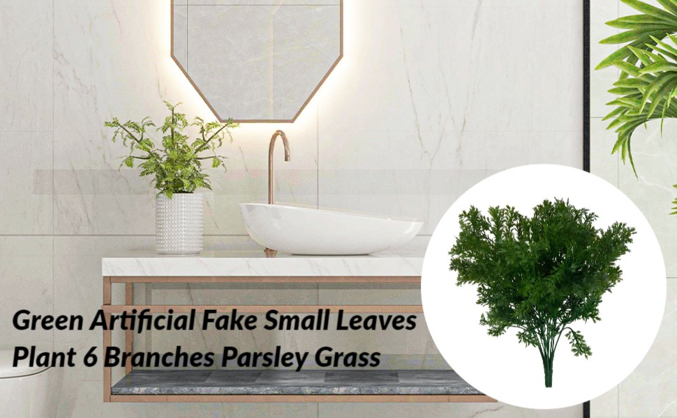 36CM Green Artificial Plant 6-Branch Parsley Grass Home Wedding